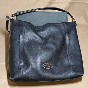 Coach Black Pebbled Leather Scout Shoulder Bag